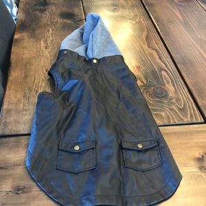 Dog faux leather jacket/hoodie